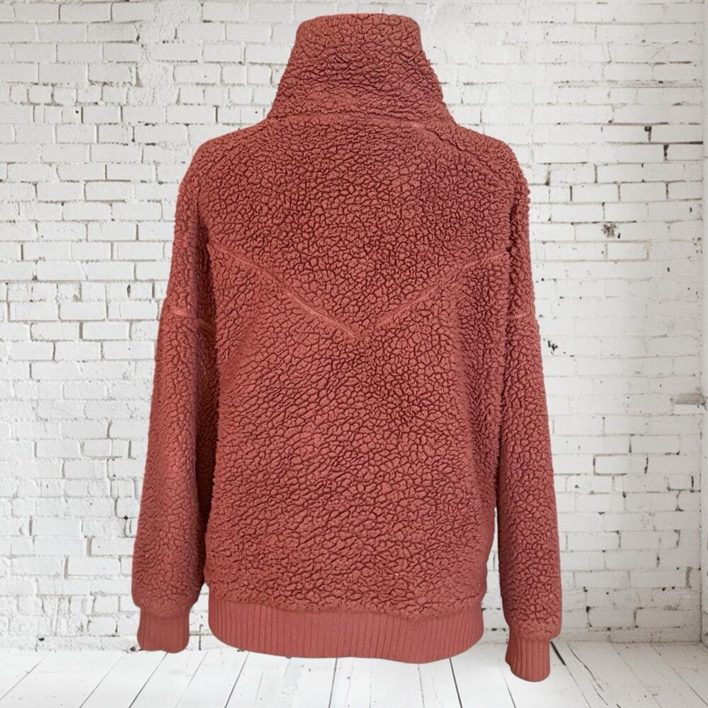 Prana Permafrost Jacket Fleece Zip Teddy Plush Ribbed Sz XL Deep Mauve Pink Warm - Picture 6 of 13